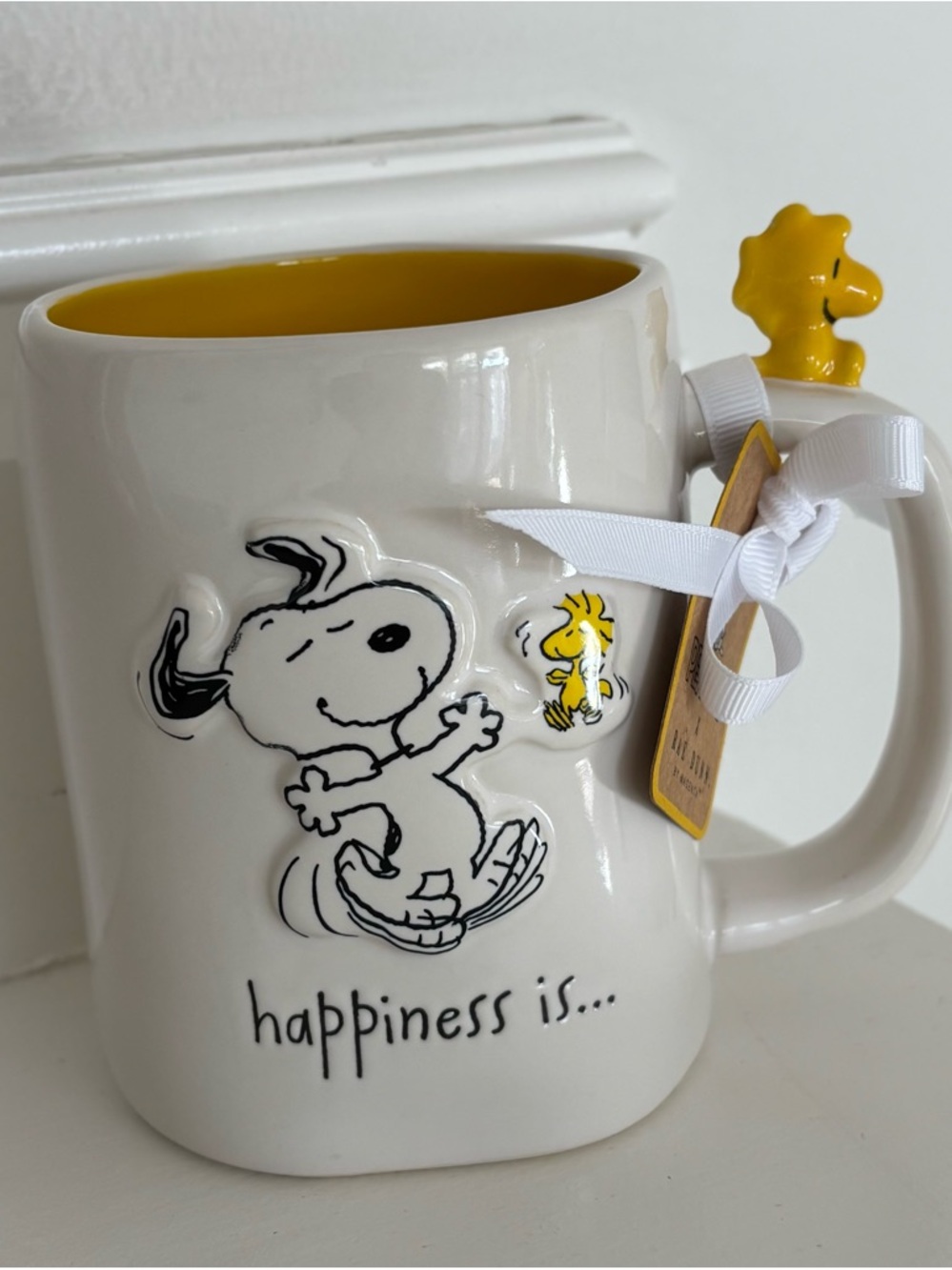 Rae Dunn x Peanuts Mug Snoopy Woodstock Happiness Is - Picture 12 of 13